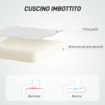 Sedia da Ufficio Regolabile con Rivestimento a Bottoni, in Pelle PU, Schiuma e Acciaio, 44x50x78-88 cm, Bianco - immagine 4