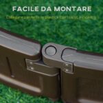 Letto per Orto Rialzato in HDPE, Fioriera da Esterno Rotonda, Φ123x21cm, Marrone - immagine 7