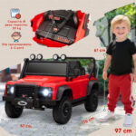 Macchina Elettrica per Bambini 3-5 Anni Land Rover Officiale 12V con Telecomando, Sospensioni, Luci LED, Rosso - immagine 3