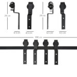 Kit Porta Scorrevole in Acciaio con Binario, Rulli, Fermi, Guide, Bulloni e Viti, 2x0,6x4 cm, Nero - immagine 3