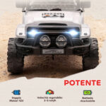 Fuoristrada per Bambini con Fanali, Clacson, Cintura e Telecomando, in PP e Metallo, 99x66x68,5 cm, Bianco - immagine 4