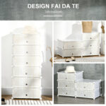 Mobile Scarpiera Modulare Salvaspazio, 6 Cubi 45x35x17 cm in Acciaio e PP, Bianco - immagine 5