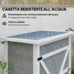 Capanno Attrezzi in Legno a 2 Mensole con Tetto Impermeabile, 75x56x115 cm, Grigio - immagine 5