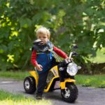Moto Elettrica per Bambini a 3 Ruote con Luci e Suoni, Batteria Ricaricabile 6V, Velocità 2 km/h, per Bimbi da 18-36 Mesi, 72cmx57cmx56cm Gialla - immagine 2