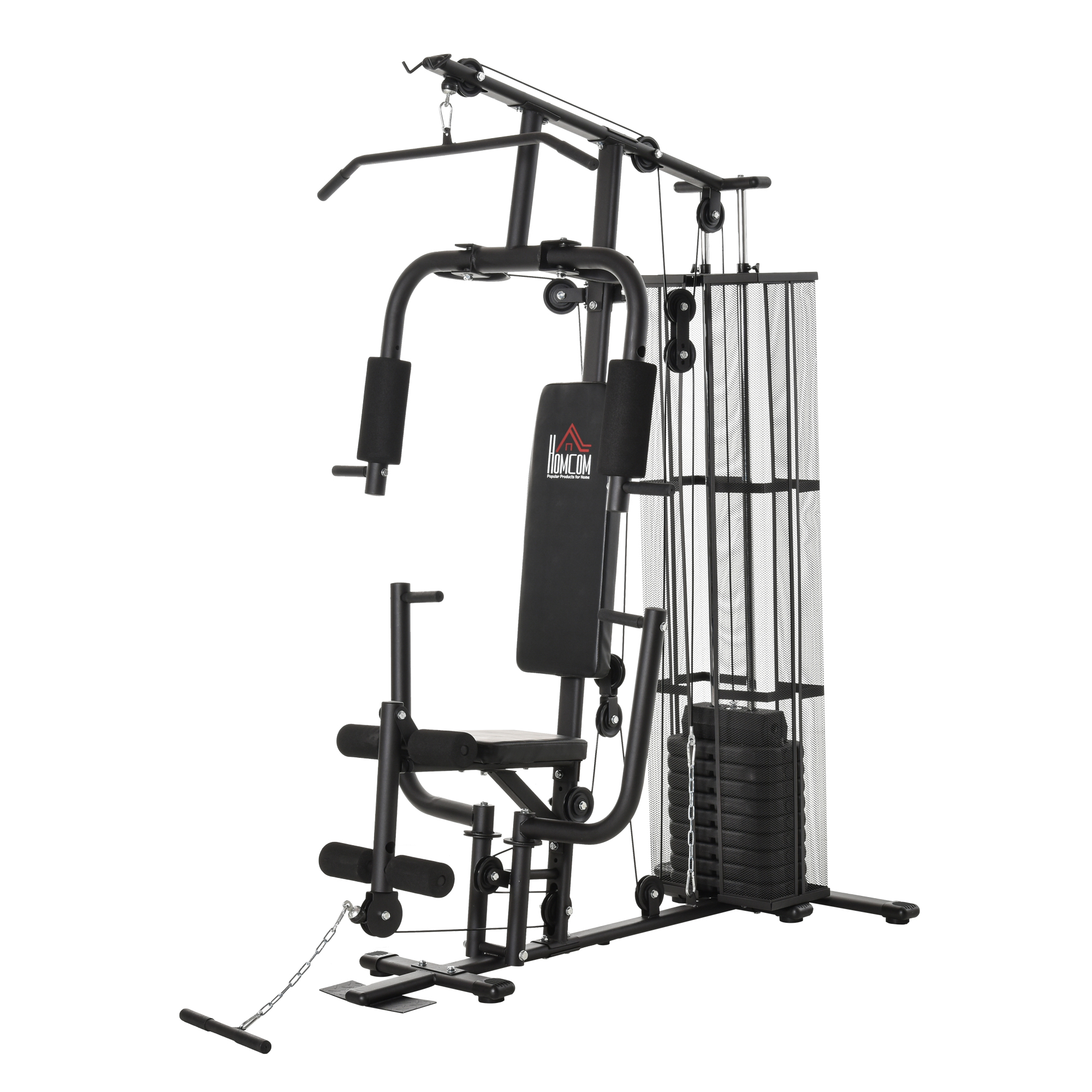 XsZ98a1844066322c.jpg Stazione Fitness Palestra Multifunzione per Allenamento a Casa e Professionale, Acciaio 150x110x210cm Nero - immagine 1