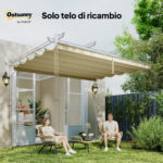 Copertura per Gazebo Pergola 4x3 m in Poliestere Traspirante Beige con 10 Fori di Drenaggio - immagine 7