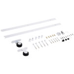 Kit per Porta Scorrevole con Binario 183cm, Rotelle e Minuteria Inclusa, Bianco - immagine 8
