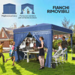 Gazebo Pieghevole 3x3 m con Pareti e Altezza Regolabile, Protezione UV 50+, Blu Scuro - immagine 5