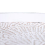 Tavolino da Salotto Rotondo con Bordo Rialzato in Legno, Φ40x40,5cm - Bianco e Oro - immagine 9