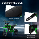 Moto Elettrica per Bambini con Acceleratore Manuale, 2 Velocità 8-16km/h, Età 8-12 Anni, Verde - immagine 9