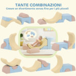 Set 5 Costruzioni Morbide per Bambini 1,5-8 Anni, in Tessuto Effetto Velluto e Spugna, Multicolore - immagine 4