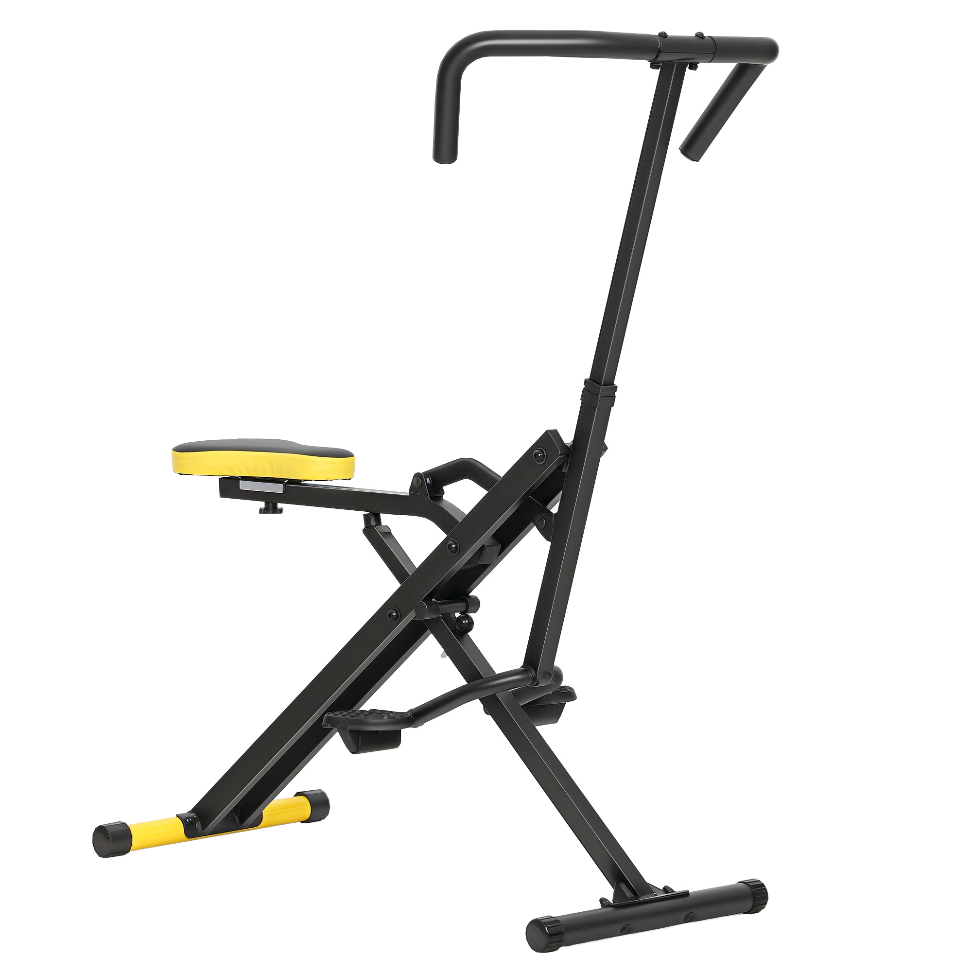 YADb0b19b552caf2b.jpg Macchina Total Crunch Pieghevole con Seduta Regolabile, in Metallo e Plastica, 57x105x115 cm, Giallo - immagine 1