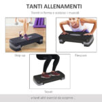 Stepper Fitness Casa, Step Fitness con Altezza Regolabile 10-15 cm, con Strato Antiscivolo, Pedana Step Fitness Casa per Allenamento a Palestra, 68x29cm, Nero e Grigio - immagine 5