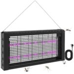 Lampada Antizanzare per Interno 8W con Catenella e Rete di Protezione, 49x6x25 cm, Nero