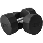 Set 2 Manubri a 12 Lati da 15 kg in Metallo e Gomma con Impugnatura Antiscivolo, 26x15,5x15,5 cm, Nero