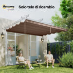 Copertura per Gazebo Pergola 4x3 m in Poliestere Traspirante Caffè con 10 Fori di Drenaggio - immagine 7