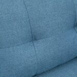 Divano 2 Posti in Tessuto con Cuscini Imbottiti e Gambe in Acciaio 139x68x80cm, Blu Scuro - immagine 9