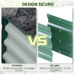 Letto per Orto Rialzato a Fondo Aperto con Rivestimento, in Acciaio Zincato, 120x120x30 cm, Verde - immagine 7