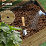 Fioriera Verticale con 4 Ruote e Traliccio per Piante Rampicanti in Legno, 76x30x155 cm, Color Legno - immagine 7