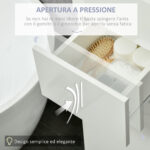Colonna Bagno con Cassetto e 2 Armadietti Bianco Lucido, 30x28x170cm - immagine 6