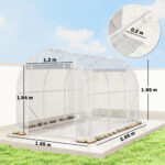 Serra a Tunnel 2x3x2 m con Porte Avvolgibili, Telaio in Acciaio e Copertura in PE Anti-UV, Trasparente - immagine 3
