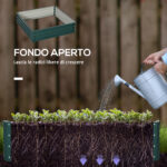 Letto per Orto Rialzato a Fondo Aperto con Rivestimento, in Acciaio Zincato, 120x120x30 cm, Verde - immagine 6