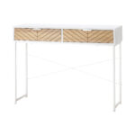 Consolle Moderna per Ingresso e Soggiorno con 2 Cassetti in Metallo 1x30x75cm - Bianco