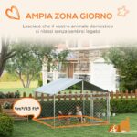 Recinto per Cani Taglia Media da Esterno con Tetto Impermeabile, 2x2x150cm, Argento - immagine 5