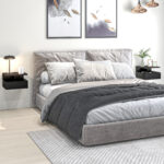 Set da 2 Comodini Sospesi per Camera da Letto con Cassetto e Mensola Superiore in Legno 35x32x22,5cm - immagine 2