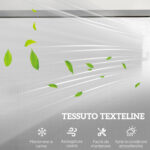 Panchina a Dondolo da Giardino a 3 Posti in Metallo e Tessuto a Rete Traspirante, 147x70x85cm, Beige - immagine 6