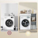 Mobile Sopra Lavatrice con 2 Ripiani Aperti e Autoportante, 96x60x95 cm, Bianco - immagine 8