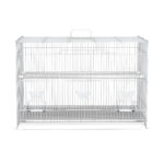 Gabbia per Uccelli in Metallo con Posatoi, Ciotole per Cibo e Maniglia, 60x41x41cm - immagine 9