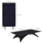 Copertura Tavolo da Ping Pong 257x153x5 cm in Polietilene Nero con Fibbie e Cerniere incluse - immagine 10