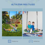 Altalena per Bambini da 3-8 Anni da Giardino Ø1cm e Corde Regolabili, Blu - immagine 5