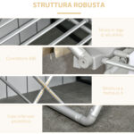 Stendino Elettrico Riscaldato con Ali Pieghevole Salvaspazio in Lega di Alluminio, 144x53x91cm, Argento - immagine 7