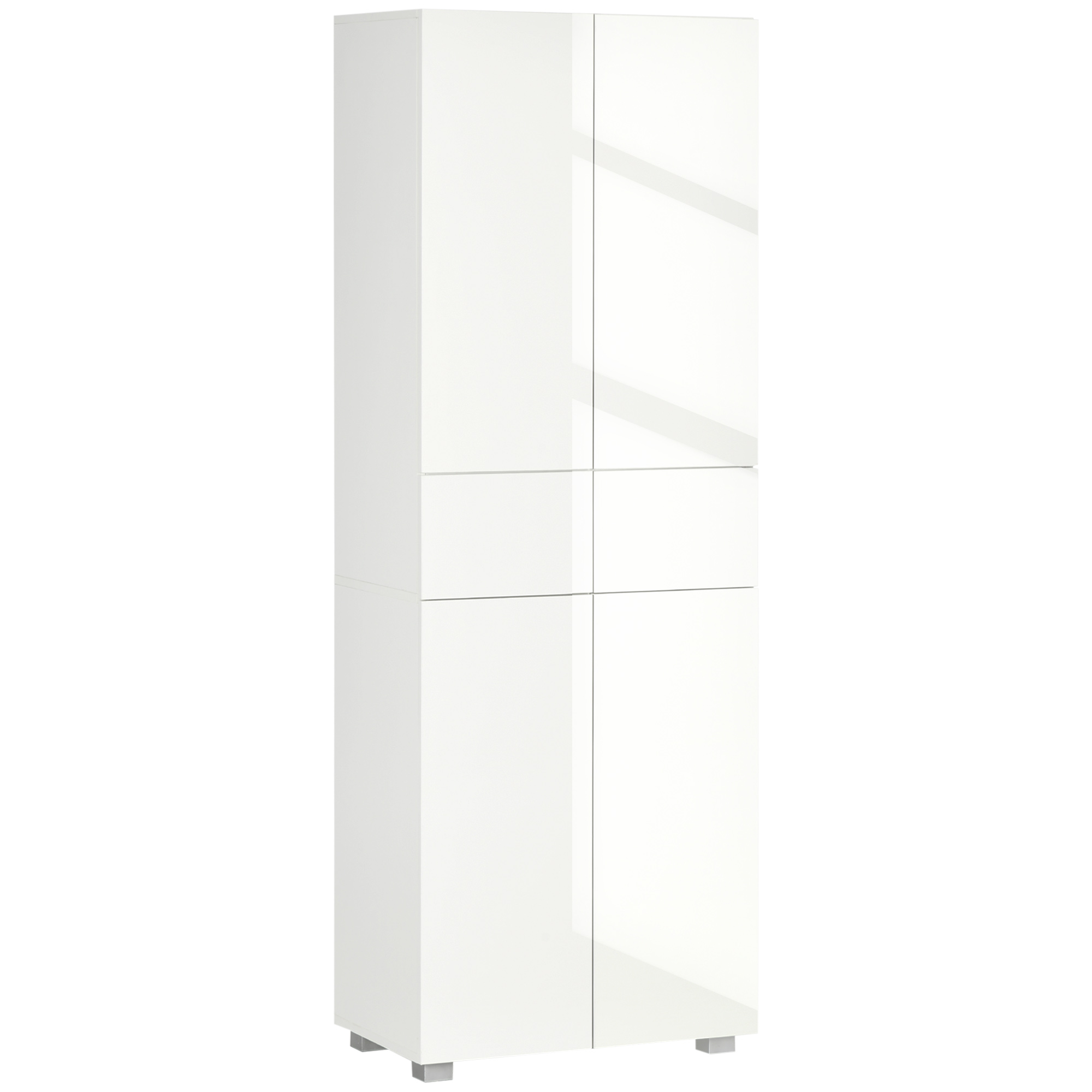 ZRqb2019495c2889a.jpg Dispensa Cucina con 4 Ante, 3 Ripiani Regolabili e Mensole a 5 Livelli in MDF e Truciolato, 60x35x170 cm, Bianco - immagine 1