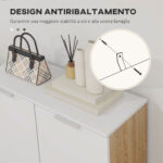 Scarpiera Moderna per 15-20 Paia di Scarpe, 5 Ripiani e Chiusura Ammortizzata, Bianco Lucido - immagine 6