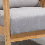 Poltrona Moderna con Rivestimento Vellutato e Struttura in Legno, 68x75x78cm, Grigio - immagine 9