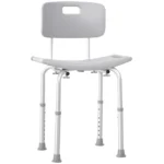 Sedia da Doccia per Bagno in Alluminio e Plastica Altezza Regolabile 8 Livelli 71-88cm Piedini Antiscivolo - immagine 11