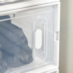 Scarpiera Modulare in PP con 8 Cubi Contenitori e Porta Magnetica, 25x35x19 cm, Bianco e Trasparente - immagine 9