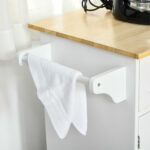 Carrello da Cucina Multiuso in Legno con 2 Cassetti, 3 Antine e 4 Ruote 121x46x91cm - Bianco - immagine 7