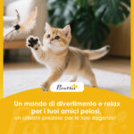 Torre per Gatti con Casetta, Trespolo, Piattaforme e 4 Topolini Appesi, 60x35x134 cm, Beige - immagine 9