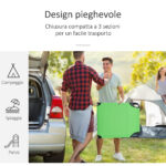 Sdraio Pieghevole con Foro per Lettura e Cuscino, Reclinabile su 4 Livelli, in Tessuto Oxford e Struttura in Acciaio, Verde - immagine 6