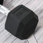 Manubrio 15 kg Esagonale con Impugnatura Antiscivolo, in Acciaio e Gomma, Ø15,5 x 33,6 cm, Nero - immagine 8
