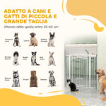 Cancellino per Cani Regolabile da 76-104 cm, Cancelletto Alto 106 cm con 2 Estensioni, Bianco - immagine 9