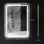 Specchio Bagno con Interruttore Touch, Luce LED a 3 Temperature e Antiappannamento, 70x1cm - immagine 3