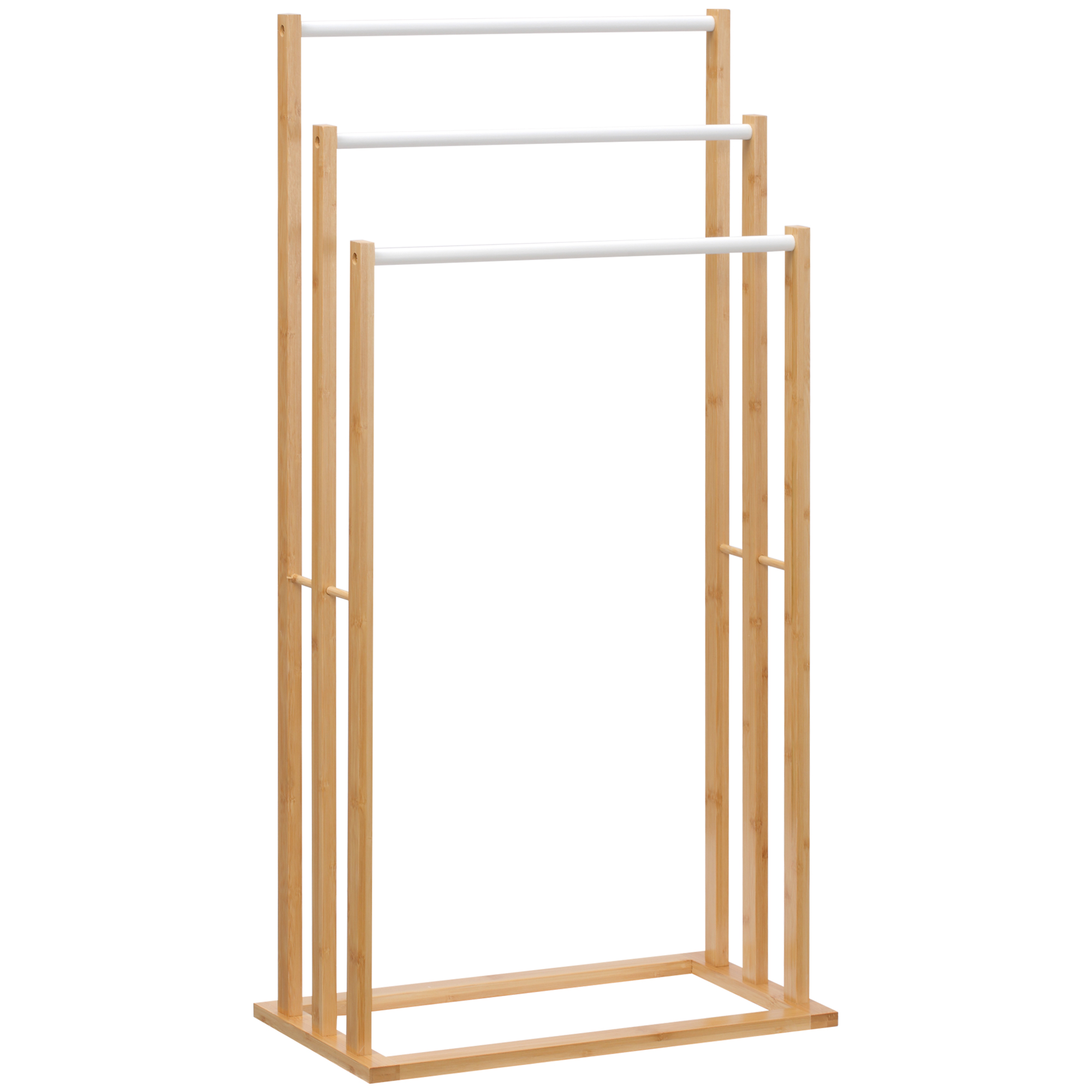 aCk479194946722c9.jpg Portasciugamani a 3 Sbarre in Bambù , Design Leggero e Portatile, 48x25,8x94 cm, color Legno - immagine 1