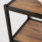 Scaffale Libreria in Stile Vintage con 3 Ripiani, 1 Armadietto in Legno e Telaio in Metallo Nero 76x33x162,5cm - immagine 9
