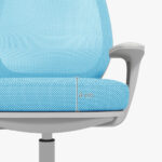 Sedia da Ufficio Ergonomica e Reclinabile ad Altezza Regolabile con 5 Rotelle, 55x48x82,5-94,5 cm, Azzurra - immagine 8
