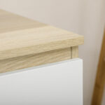 Cassettiera 6 Cassetti Moderna in Legno, 135x48x77cm, Bianco e Colore Legno - immagine 7